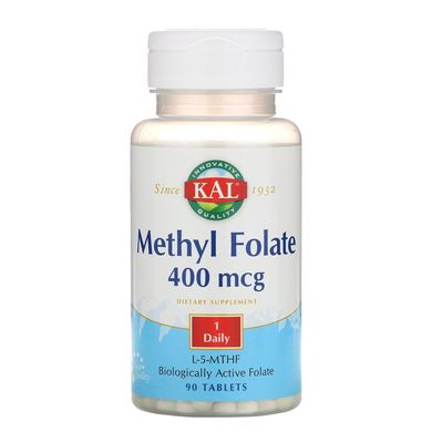 Метил фолат, Methyl Folate, KAL, 400 мкг, 90 таблеток купить в Киеве и Украине