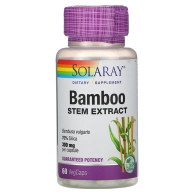 Екстракт стебла бамбука, Bamboo Extract, Solaray, 300 мг, 60 капсул