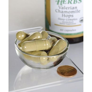 Valerian Chamomile Hops Sleep Complex, Swanson, 60 capsules