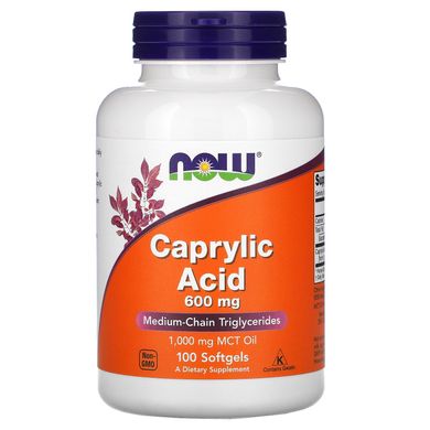 Каприлова кислота Now Foods (Caprylic Acid) 100 м'яких капсул