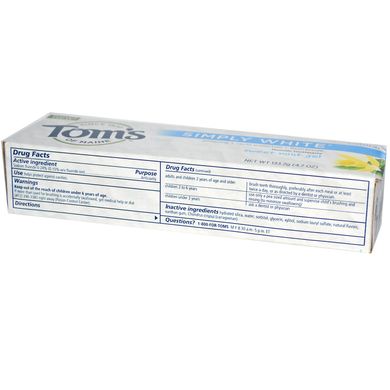 Зубний гель відбілюючий Tom's of Maine (Toothpaste) 133 г
