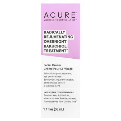 Acure, Radically Rejuvenating Night Procedure with Bakuchiol, 1.7 fluid ounces (50 ml)