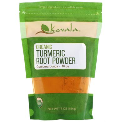 Органічний порошок куркуми Kevala (Organic Turmeric Root Pwd) 453 г