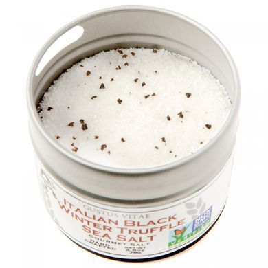 Gourmet Salt, Italian sea salt with black truffles, Gustus Vitae, 76 g (2.8 ounces)
