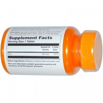 Биотин Thompson (Biotin) 800 мкг 90 таблеток купить в Киеве и Украине