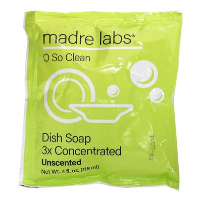 Madre Labs, засіб для миття посуду, потрійна концентрація, без запаху, 1 пакетик, 118 мл (4 унції)