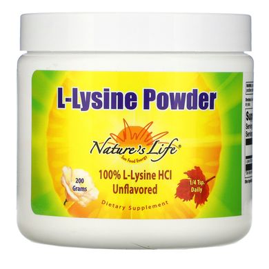 L-лізин Nature's Life (L-Lysine Powder) 435 мг 200 г