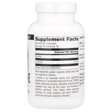 Source Naturals, Free-Form L-Leucine , 1,500 mg , 120 Capsules (500 mg Per Capsule) купить в Киеве и Украине