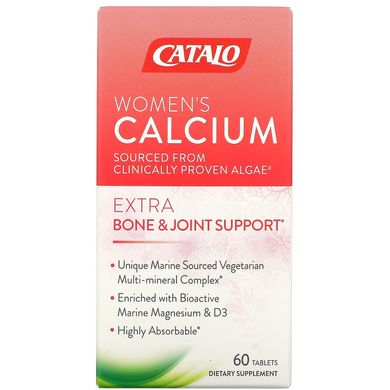 Catalo Naturals, Жіночий кальцій, підтримка кісток та суглобів, 60 таблеток