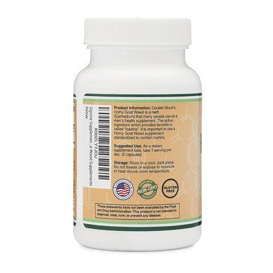 Горянка или Эпимедиум для здоровья мужчин Double Wood (Horny Goat Weed) 1000 мг 90 капсул купить в Киеве и Украине