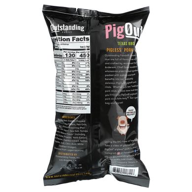 Pigout, Свинячі шкірки без свиней, техаське барбекю, 3,5 унції (99,22 г)