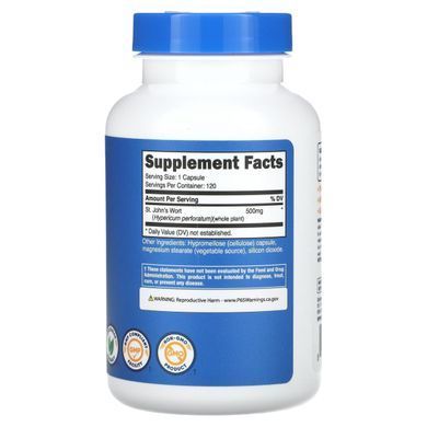 Звиробий Nutricost (St. John's Wort) 500 мг 120 капсул купить в Киеве и Украине