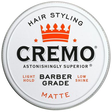 Cremo, Premium Barber Grade, помада для укладання волосся, матова, 4 унції (113 г)