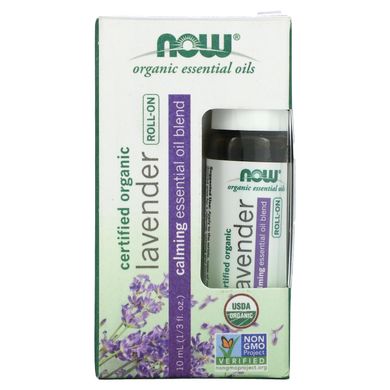 Олія лаванди кульковий аплікатор Now Foods (Essential Oils Lavender Roll-On Certified Organic) 10 мл