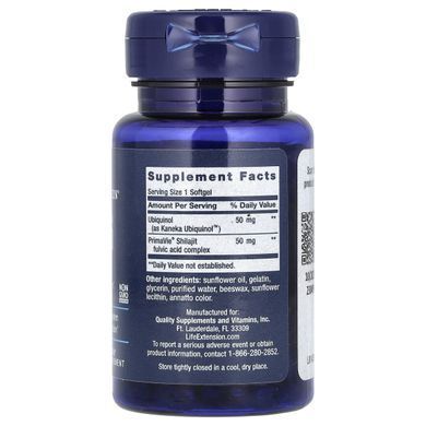 Super Ubiquinol CoQ10 with Improved Mitochondrial Support, Super Absorbable Tocotrienols, Life Extension, 50 mg, 100 Softgel Capsules.