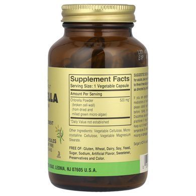 Хлорелла Solgar (Chlorella) 520 мг 100 капсул купить в Киеве и Украине