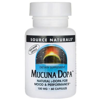 Мукуна Пекуча, Mucuna Dopa, Source Naturals, 60 капсул