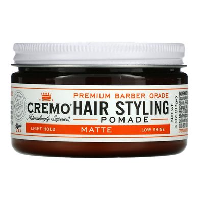 Cremo, Premium Barber Grade, помада для укладки волос, матовая, 4 унции (113 г) купить в Киеве и Украине