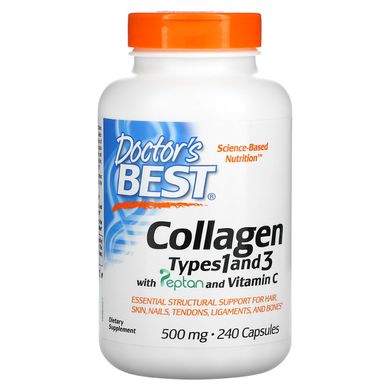 Колаген 1 і 3 типу Doctor's Best (Collagen types 1 and 3) 500 мг 240 капсул