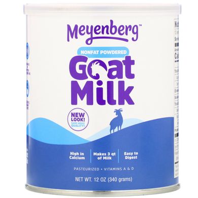Знежирене сухе козяче молоко, Meyenberg Goat Milk, 12 унцій (340 г