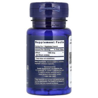 Life Extension Lithium Cognitive Support (Lithium) 1000 mcg 100 Capsules