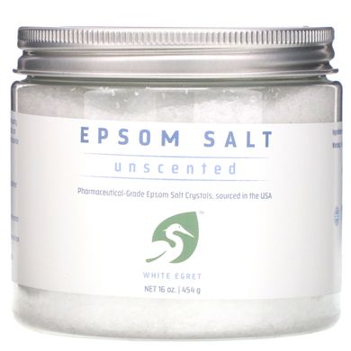 Англійська сіль, без запаху, White Egret Personal Care, 454 г