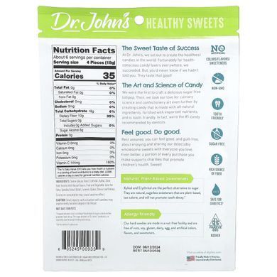 Dr. John's Healthy Sweets, Фруктовая карамель Classic, + клетчатка и витамин C, без сахара, 109 г (3,85 унции)