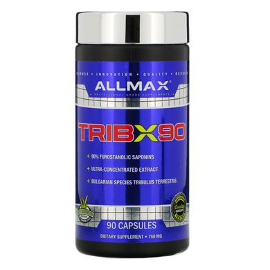 TribX90, 100% -ний трібулус террестрис, 2Х ефективність, ALLMAX Nutrition, 750 мг, 90 капсул