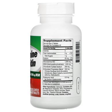 Glucosamine Chondroitin with MSM enhanced 21st Century (Advanced Glucosamine Chondroitin plus MSM) 120 tablets