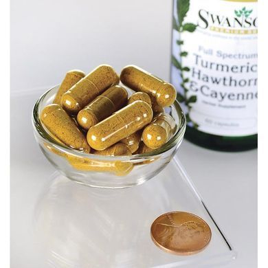 Боярышник и Кайенна, Full Spectrum Turmeric, Hawthorn & Cayenne, Swanson, 60 капсул купить в Киеве и Украине