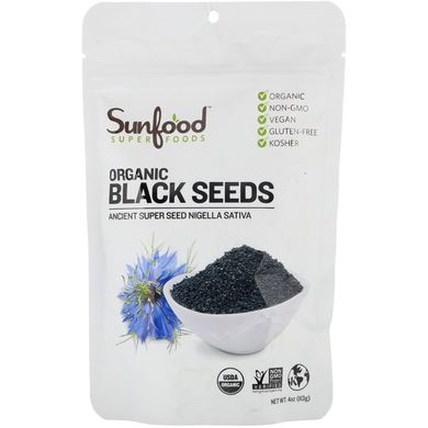Органічне чорне насіння Sunfood (Organic Black Seeds) 113 г