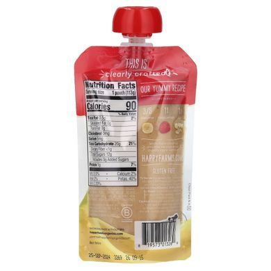 Детское пюре из банана малины овса Happy Family Organics (Baby Food) 6+ месяцев 113 г купить в Киеве и Украине