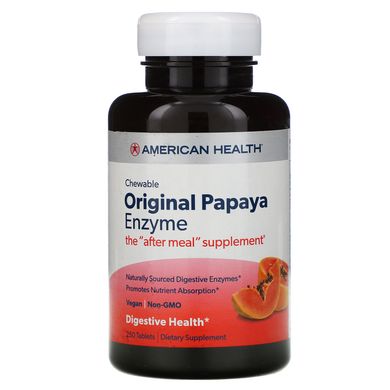Ферменты папайи American Health (Original Papaya Enzyme) 250 жевательных таблеток купить в Киеве и Украине