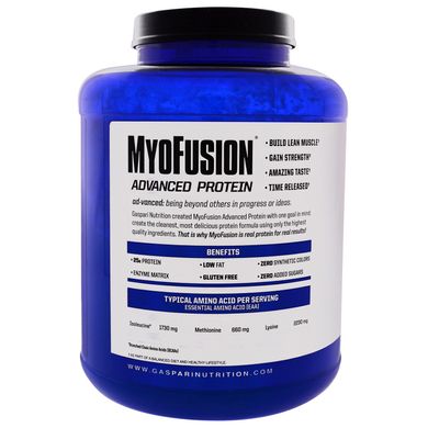 MyoFusion, Вдосконалений протеїн, Ванільний пломбір, Gaspari Nutrition, 1814 г (4 lbs)