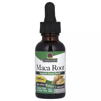 Мака, 1000 мг, без спирта, Maca Root, Alcohol-Free, Nature's Answer, 30 мл купить в Киеве и Украине