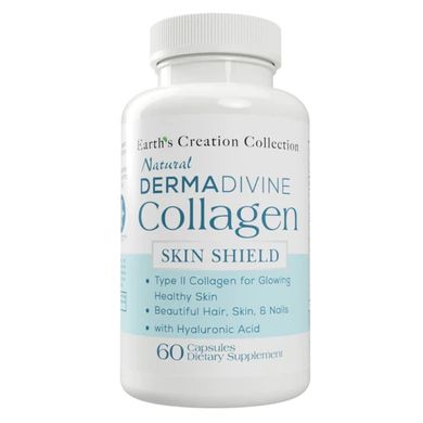Колаген типів I, II, III Earth`s Creation (Derma Divine Collagen Skin Shield with Collagen Types I,II,III) 60 капсул