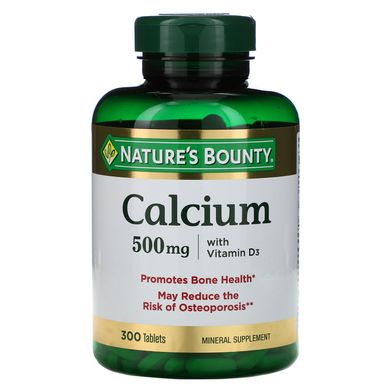 Кальцій з вітаміном D3 Nature's Bounty (Calcium Plus Vitamin D3) 500 мг / 400 МО 300 таблеток