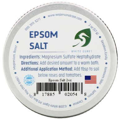 Английская соль White Egret Personal Care (Epsom Salt) 57 г купить в Киеве и Украине