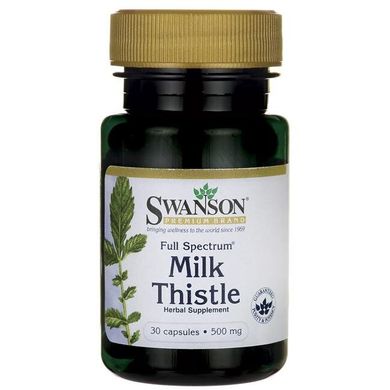 Розторопша, Full Spectrum Milk Thistle, Swanson, 500 мг, 30 капсул