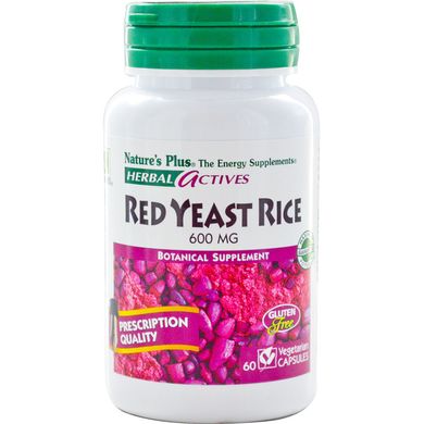 Червоний дріжджовий рис Natures Plus (Red Yeast Rice) 600 мг 60 капсул