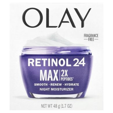 Olay, Regenerist, Retinol 24, ночное увлажняющее средство, без отдушек, 48 унций (1,7 унции)