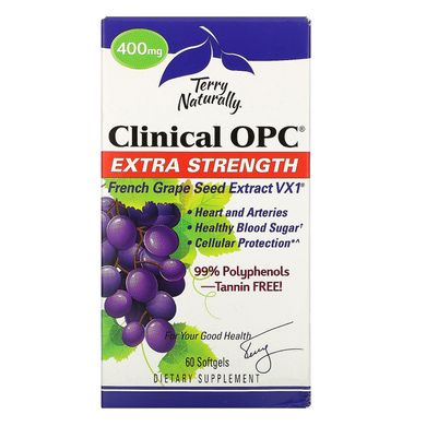 Клинический OPC, суперсила, EuroPharma, Terry Naturally, 400 мг, 60 мягких таблеток купить в Киеве и Украине