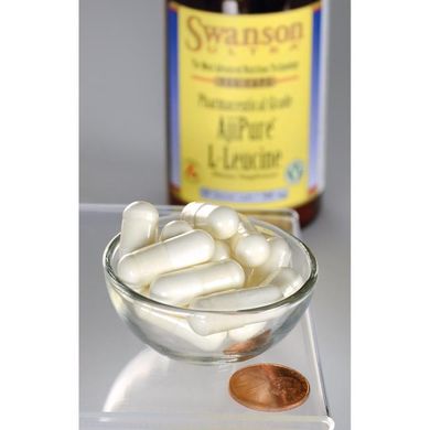 L-Лейцин, AjiPure L-Leucine, Pharmaceutical Grade, Swanson, 500 мг, 60 капсул
