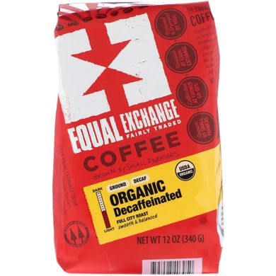 Органічна кава без кофеїну, мелена, Equal Exchange, 340 г