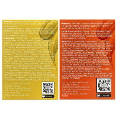 Advanced Clinicals, Eye Cream, Firming & Brightening , 2 Piece Set