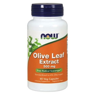 Листя Оливи Екстракт Now Foods (Olive Leaf) 500 мг 60 капсул