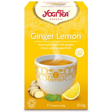 Чай трав'яний з прянощами "Імбір - Лимон" Yogi Tea (Ginger Lemon Tea) 17 чайних пакетиків