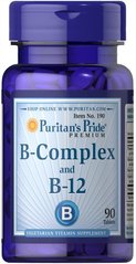Вітаміни групи В Puritan's Pride (Vitamin B-Complex and Vitamin B-12) 90 таблеток
