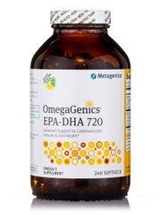 Омега ЕПК-ДГК 720 натуральний смак лимона та лайма Metagenics (OmegaGenics EPA-DHA 720 Natural Lemon-Lime Flavor) 240 м'яких капсул