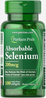 Абсорбуючий селен, Absorbable Selenium, Puritan's Pride, 200 мкг, 100 капсул